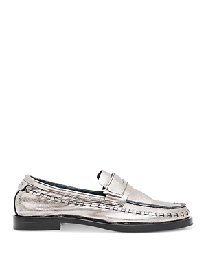 Allsaints Sofie Penny Loafer In Silver