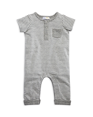Bloomie's Baby Boys' Striped Coverall - Baby In Gray