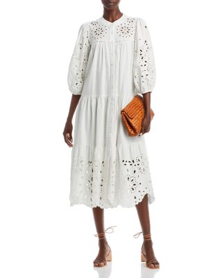 green emerald velvet dress SEA Women's Lakshmi Embroidery Dress – Saint Bernard main image 1