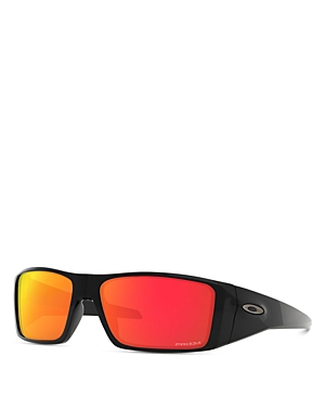 Shop Oakley Heliostat Rectangular Sunglasses, 61mm In Black/red Gradient
