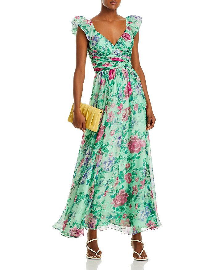 AQUA - Cap Sleeve Floral Print Dress - 100% Exclusive