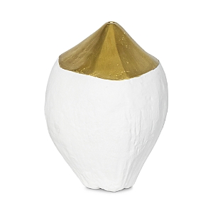Shop Regina Andrew Coco Metal Vase In White And Gold