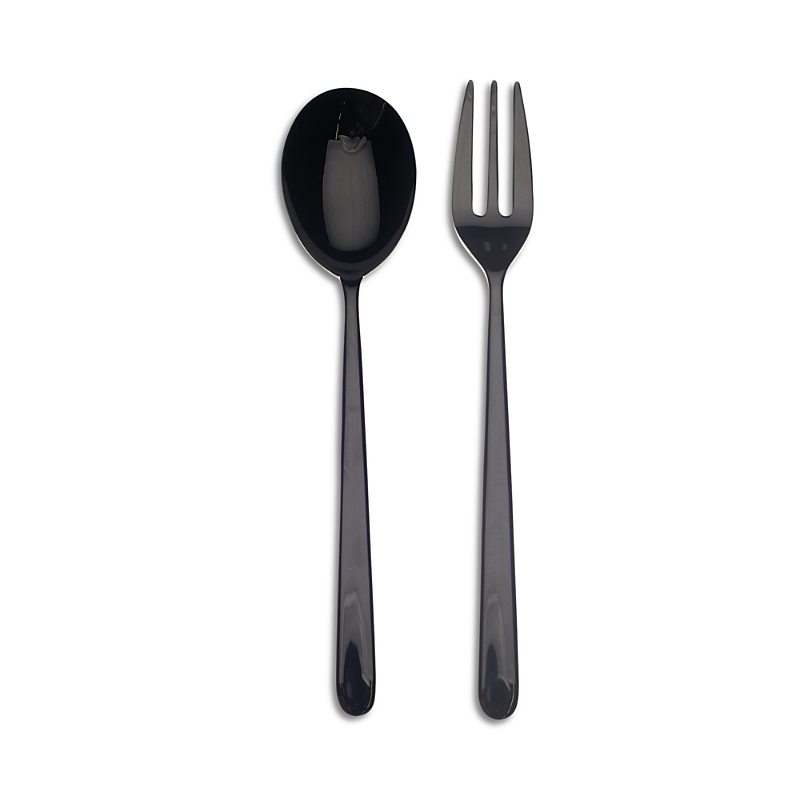 Mepra Linea 2-piece Serving Utensil Set In Black