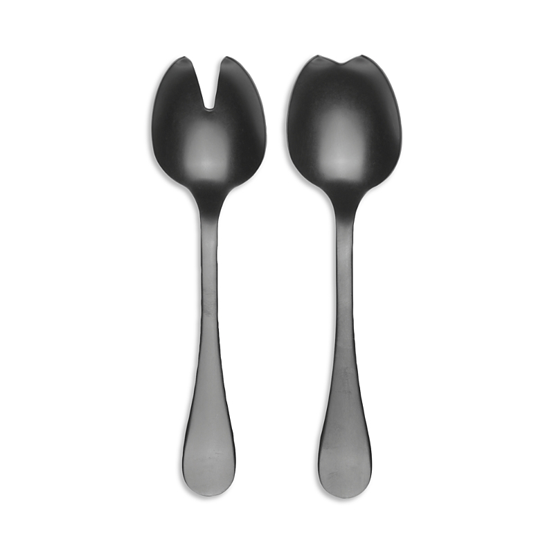 Mepra Vintage Fork & Spoon Salad Serving Set In Black