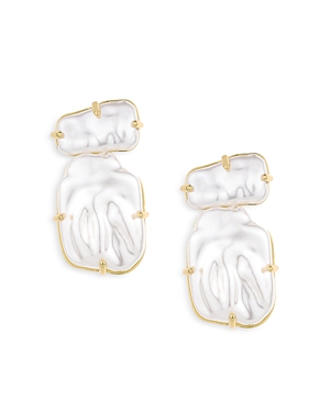 Shop Ettika Pearlized Drop Earrings In White