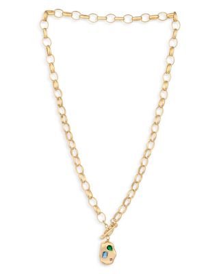 Rainbow Nugget Pendant Necklace, 18"