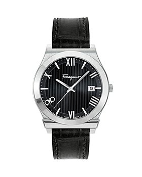 Ferragamo - Gancini Stainless Steel Leather Strap Watch, 41mm