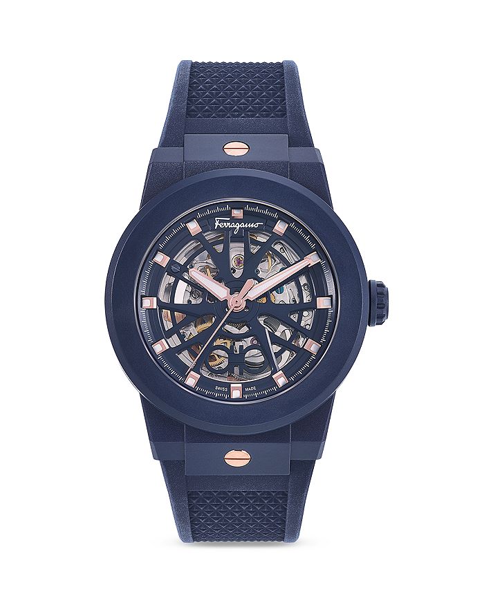 Ferragamo - F-80 Skeleton Ecoceramic Ceramic Watch, 41mm