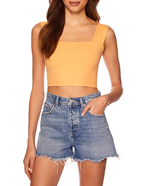 Susana Monaco Square Neck Cropped Tank Top In Canteloupe