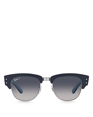 Ray Ban Sunglasses Unisex Mega Clubmaster - Blue Frame Blue Lenses Polarized 53-21 In Black/blue Polarized Gradient