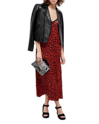 knee length dresses for ladies Leopard Midi Slip Dress