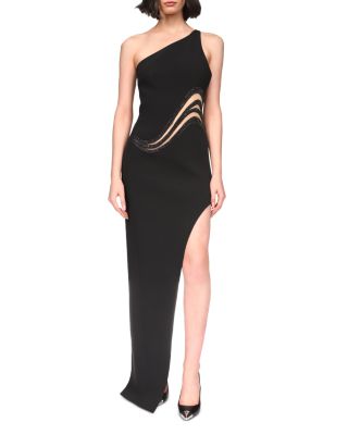 open lace back dress David Koma Drop Shoulder Midi Dress with Bow in White White / 8 main image 1