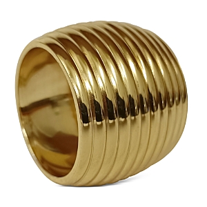 Aman Imports Metal Round Napkin Ring - 100% Exclusive In Champagne