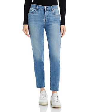 7 for all mankind high rise slim josefina cropped jeans in bright light