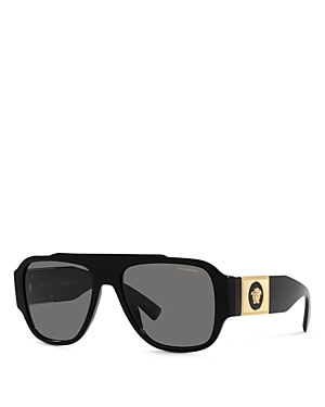 Versace Ve 4436u Gb1/81 57mm Unisex Pillow Sunglasses In Black/gray Polarized Solid
