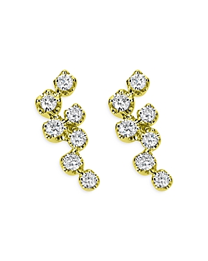 Shop Meira T 14k Yellow Gold Diamond Cluster Earrings In Gold/white