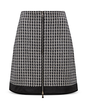 Moncler Black Tweed Mini Skirt In White