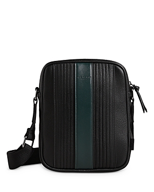 TED BAKER EVERTON STRIPED FAUX LEATHER FLIGHT BAG
