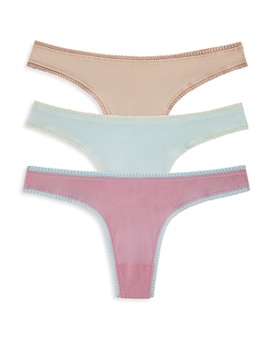 On Gossamer Hip G Thongs, Set Of 3 In Champagne Clearwater