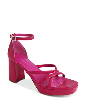 Whistles Women's Selene Square Toe Strappy High Heel Platform Sandals In Pink