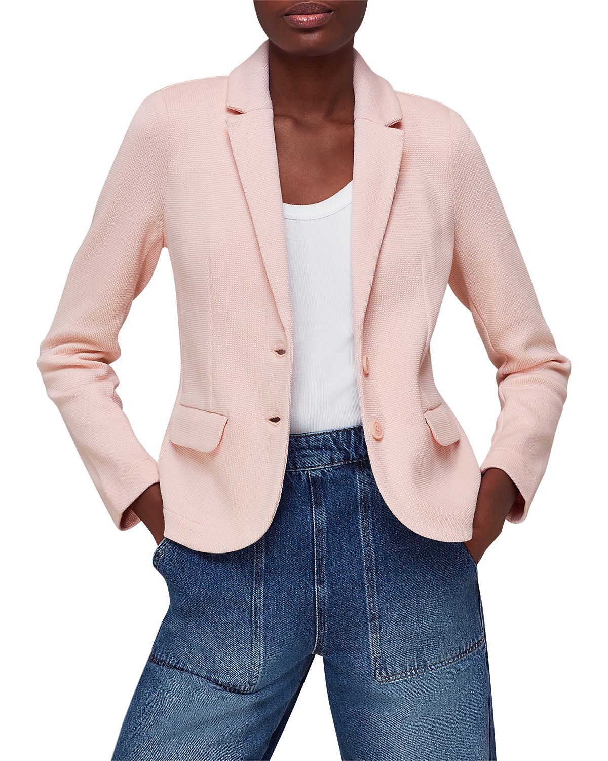 Whistles Cotton Jersey Slim Blazer