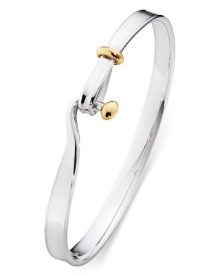 18K Yellow Gold & Sterling Silver Torun Bangle Bracelet