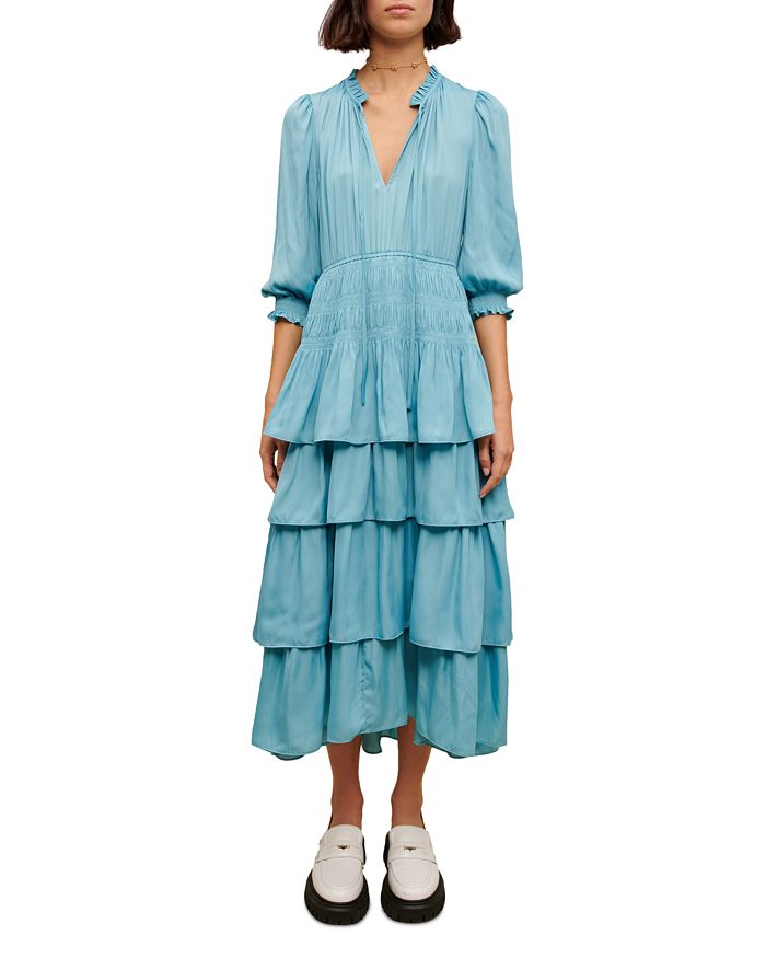 Maje Radjinette Tiered Midi Dress | Bloomingdale's