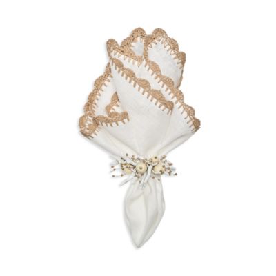 Shell Edge Napkin in White & Natural