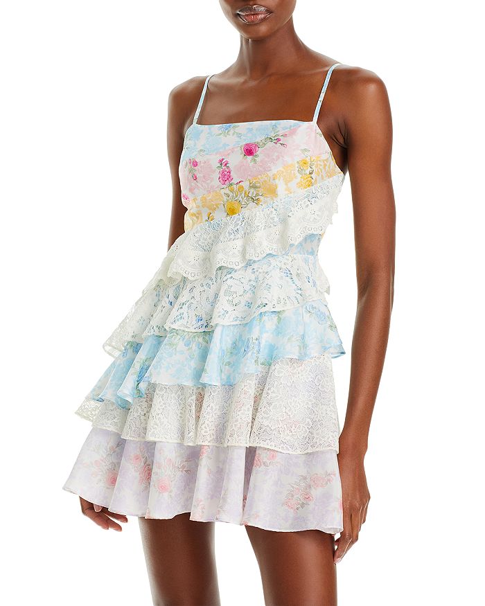 LoveShackFancy Imata Printed Ruffle Mini Dress | Bloomingdale's