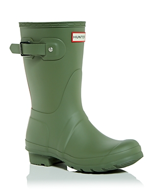 Hunter Women's Original Large Strap Rain Boots In Lichen Green