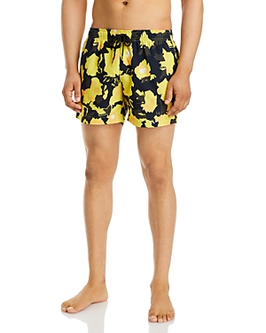 Hugo Boss Quick-dry Printed Swim Shorts In Bright Yellow