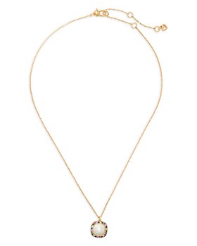 kate spade new york - Shine Bright Pavé & Imitation Pearl Mini Pendant Necklace in Gold Tone, 16"-19"