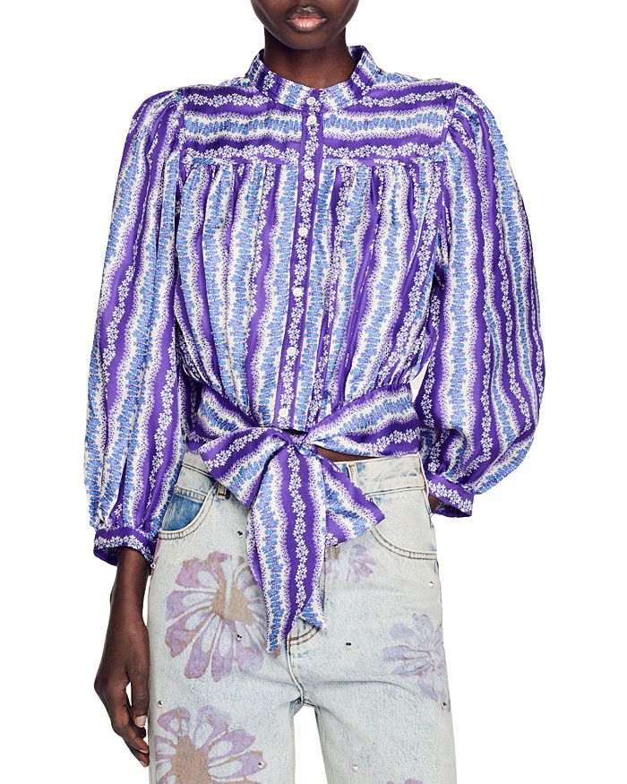 Minuet Petite Womens Multicoloured Geometric Blouse L