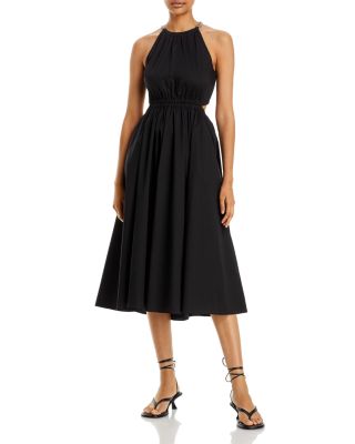 Midi Dress Michael Kors Chain Halter Dress Chain Halter Cotton Lawn Midi  Dress In WHITE Sale