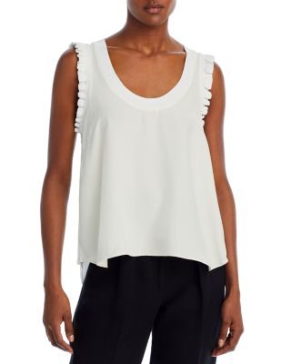 Lenore Ruffle-Trimmed Silk Top