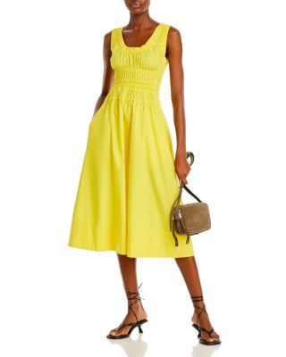 green emerald velvet dress PROENZA SCHOULER LS Silk Plinted Midi Dress/M-40  Second Edition NY