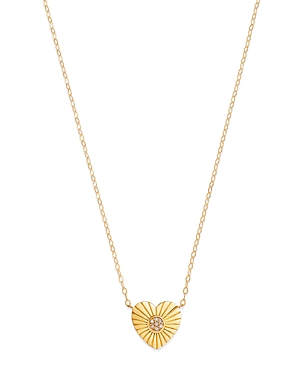 Bloomingdale's Diamond Accented Heart Pendant Necklace in 14K Yellow Gold, 0.02 ct. t.w. - 100% Excl