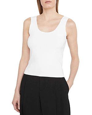 Vince Scoop-neck Tank Top In Optic White