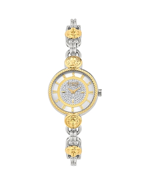 Versus Women's Les Docks Petite 2 Hand Quartz Two-tone Stainless Steel Watch, 30mm In Silver/gold