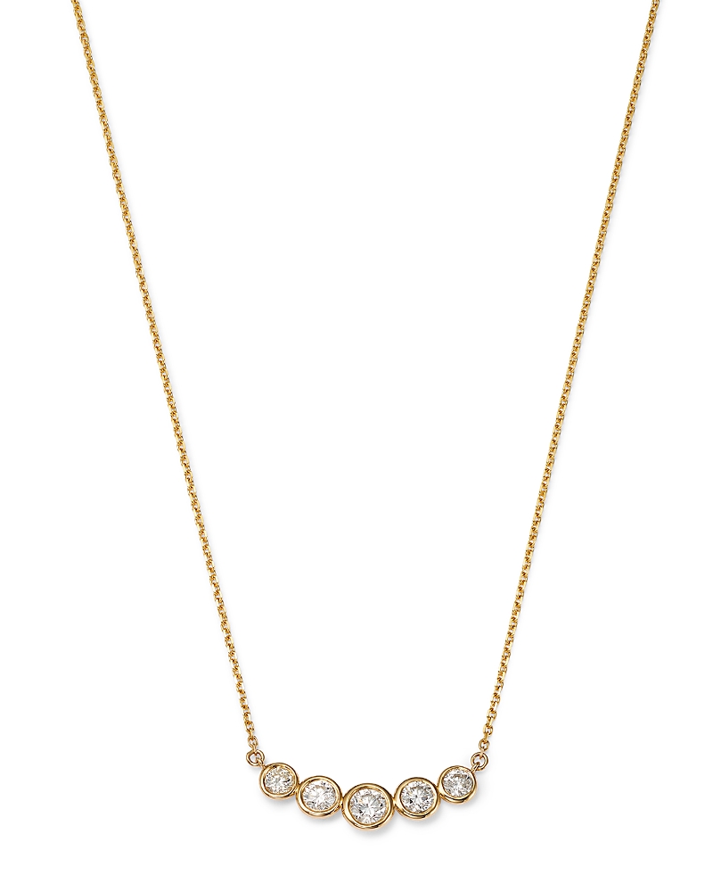 Bloomingdale's Diamond Bezel Curved Bar Necklace In 14k Yellow Gold, 0.80 Ct. T. W. - Exclusive In Gold