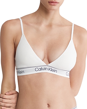 Shop Calvin Klein Athletic Lightly Lined Triangle Bra In White
