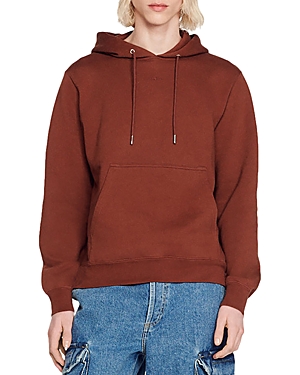 Shop Sandro Unisex Small Logo Hoodie In Brown