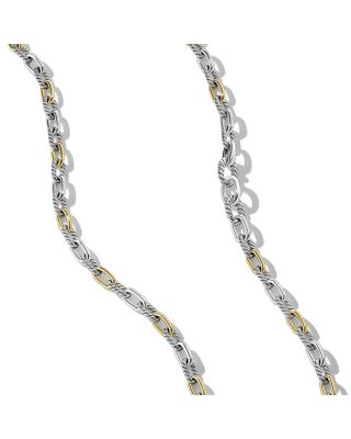 DY Madison&reg; Chain Necklace in Sterling Silver with 18K Yellow Gold, 18"