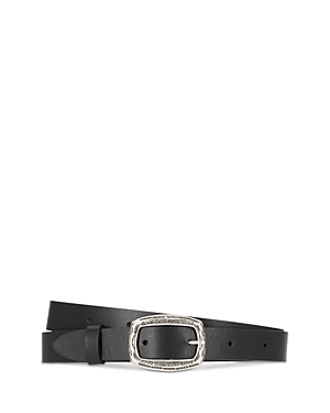 The Kooples Engraved Buckle Leather Belt