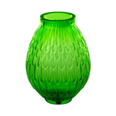Lalique - Plumes Vase in Amazon Green, Small