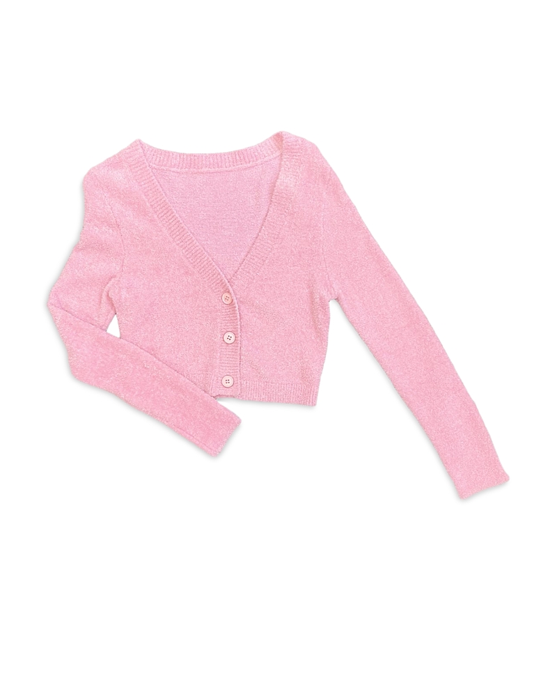 Shop Katiejnyc Girls' Mara Featherweight Cardigan - Big Kid In Pink