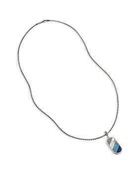 JOHN HARDY - Sterling Silver Classic Chain Multi Stone Dog Tag Pendant Necklace, 22"