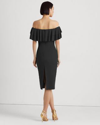 Ralph Lauren Off the Shoulder Ruffled Midi Dress | Bloomingdale's Women