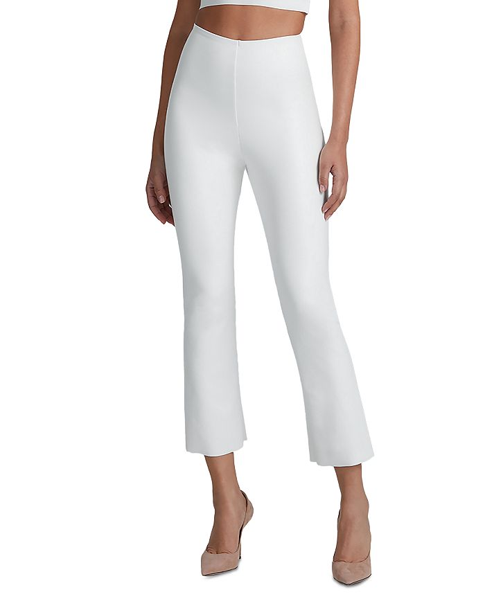 Commando Faux Leather Crop Flare Leggings In White