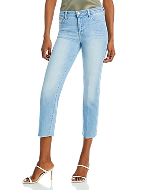 L Agence Sada Frayed Cropped High-rise Slim-leg Jeans In Omaha